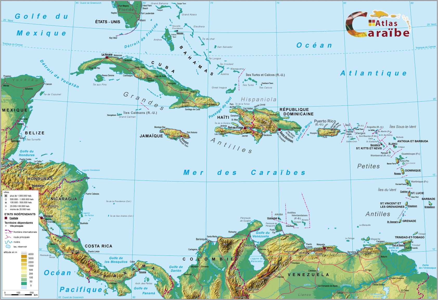 Carte de la Caraïbe. Source : http://atlas-caraibe.certic.unicaen.fr/fr/